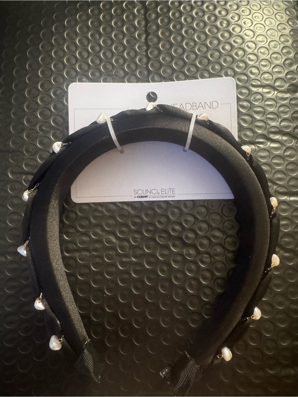 Scunci Elite Black Pearl-Accent Headband